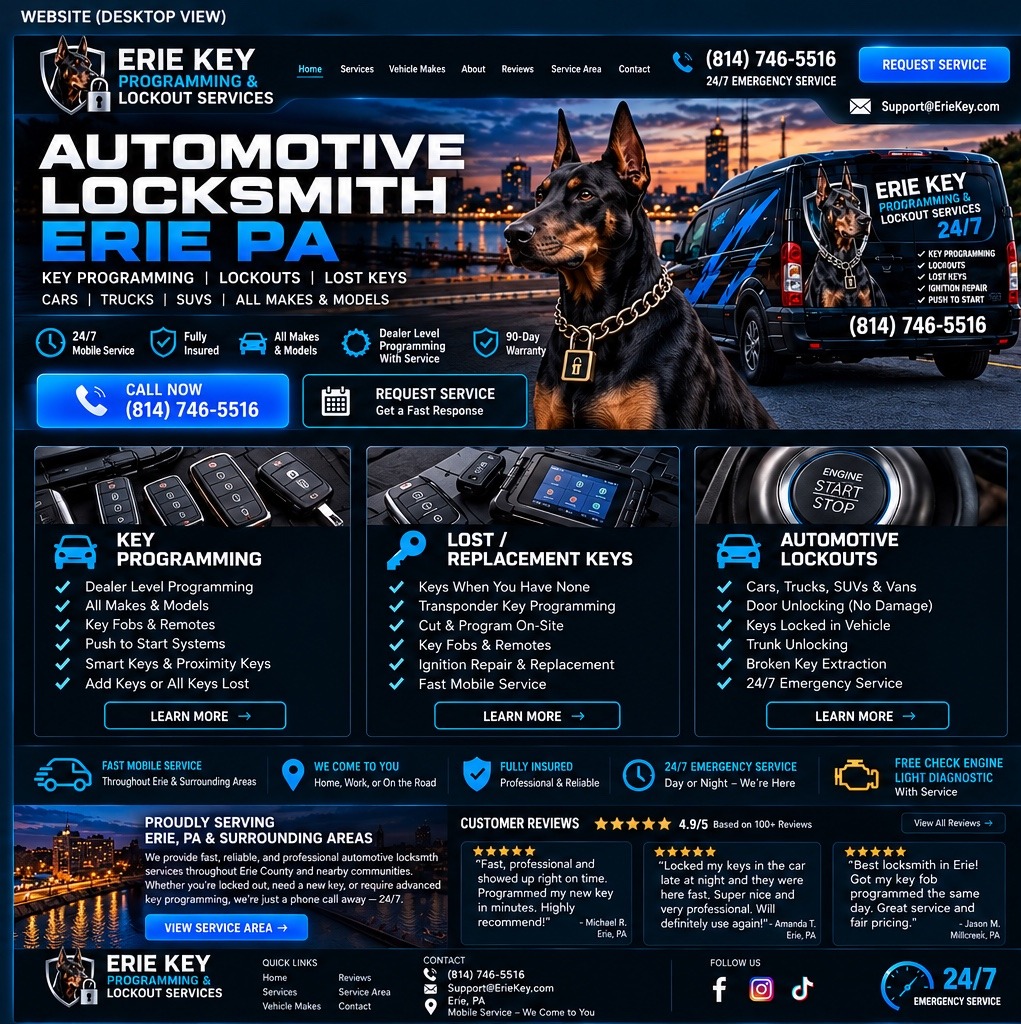 Approved Erie Key desktop website design